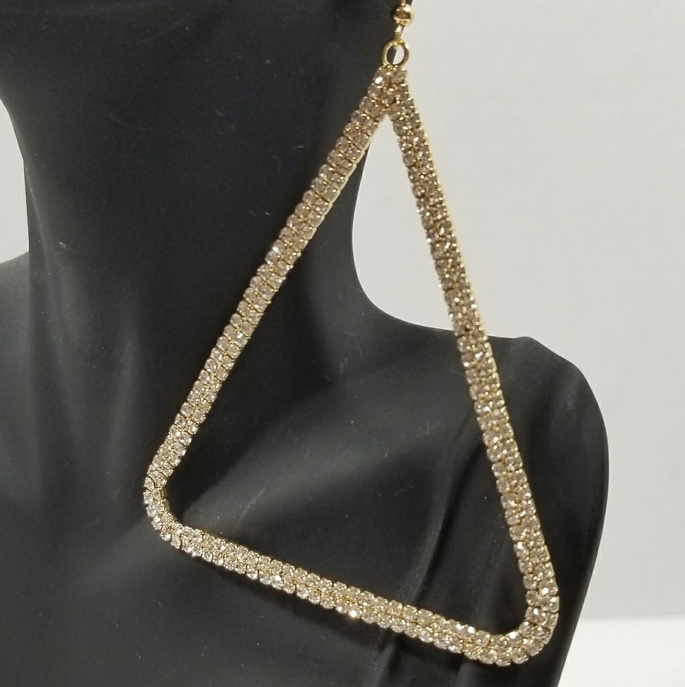 VERA by New York  Gold Tone Triangle Earrings